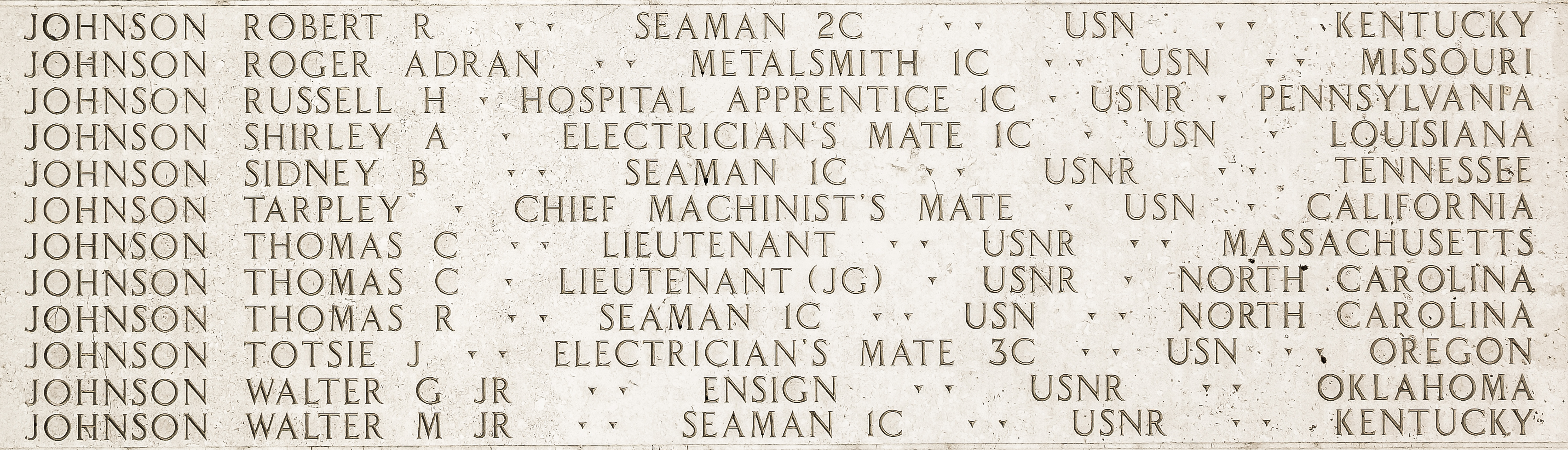 Totsie J. Johnson, Electrician's Mate Third Class